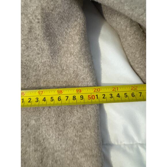 Zara Womens Beige Long Coat Medium Open Front Wool Blend Winter Overcoat - Picture 4 of 5